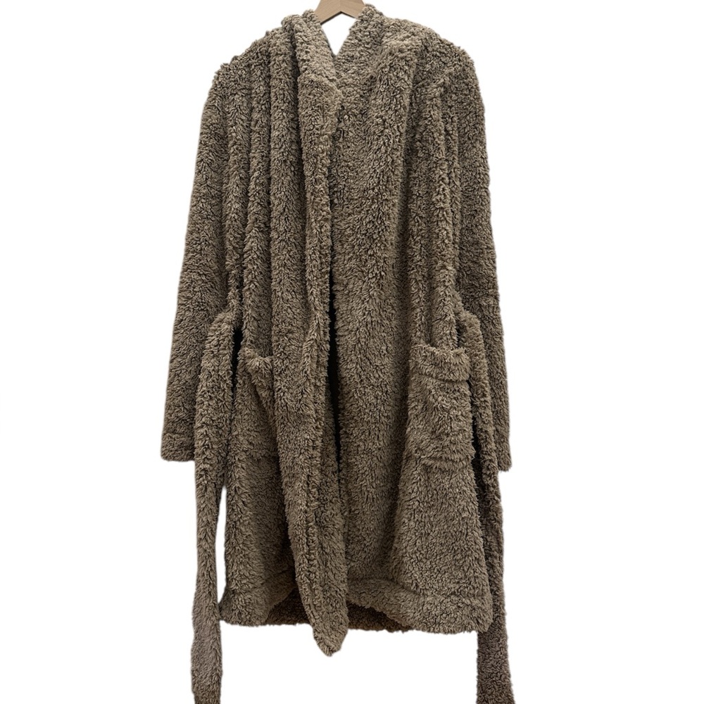 ASOS Borg Hooded Robe Tawny - Picture 5 of 7